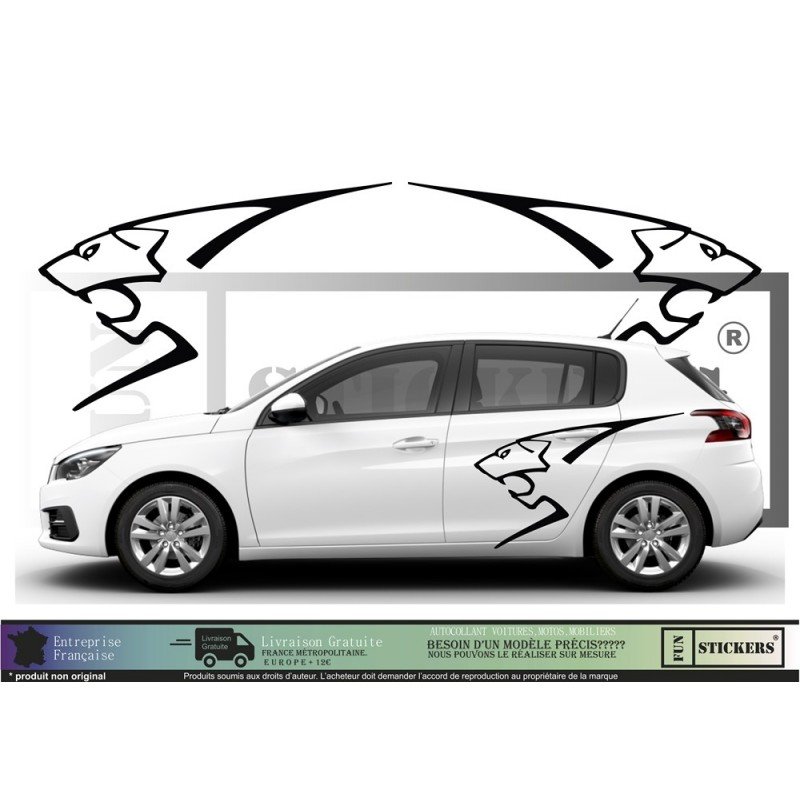 Peugeot Logo Lion ST GTI racing - - Complete Kit - Tuning Sticker Sticker Graphic Decals