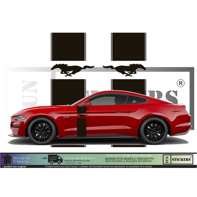 Ford Mustang Bandes latérales -  - Kit Complet - Tuning Sticker Autocollant Graphic Decals