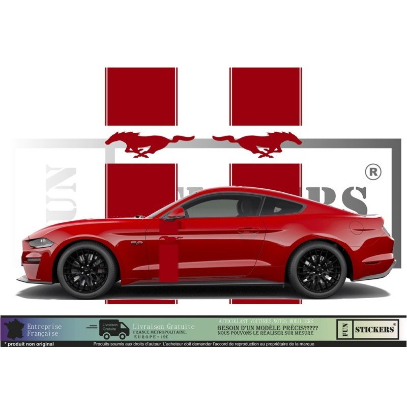 Ford Mustang bandes laterales kit complet autocollant tuning Fun Stickers