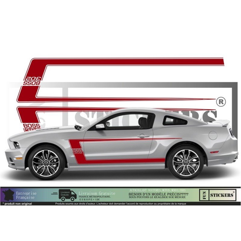 Ford Mustang BOSS 302 bandes et autocollants stickers kit Fun Stickers