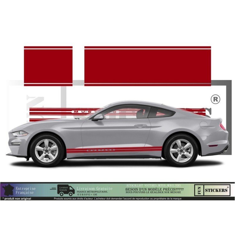 Ford Mustang kit complet bandes decoratives tuning autocollant Fun Stickers