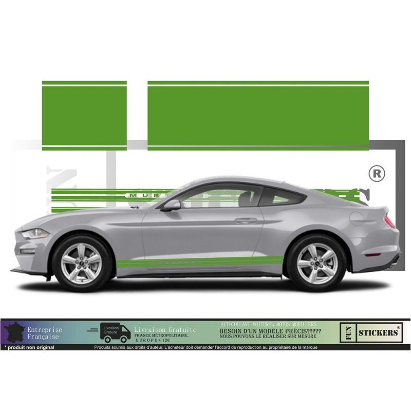 Ford Mustang kit complet bandes decoratives tuning autocollant Fun Stickers