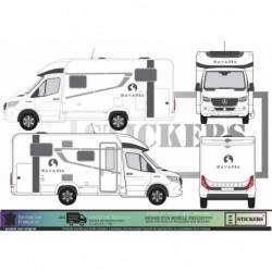 Camping Car Bavaria - Kit complet Avant Arriére Droit Gauche - Sticker adhésif autocollant