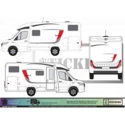 Camping Car Lyseo A - Kit complet Droit Gauche  arriére  - Sticker adhésif autocollant