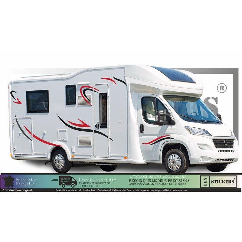Kit camping-car motif tribal bandes laterales decoration mobil-home Fun Stickers