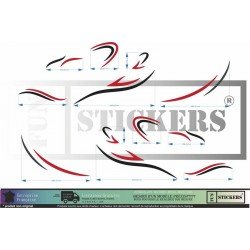 Kit camping-car motif tribal bandes laterales decoration mobil-home Fun Stickers