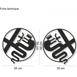 ALFA ROMEO Logos rond latérale X 2 -  - Kit Complet - voiture Sticker Autocollant Graphic Decals