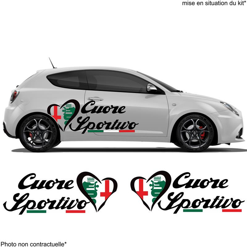 Alfa Romeo Cuore Sportivo coeur X2 -  - Kit Complet - voiture Sticker Autocollant Graphic Decals