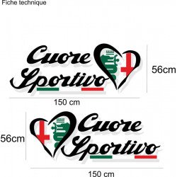 Alfa Romeo Cuore Sportivo coeur x2 kit autocollant Fun Stickers