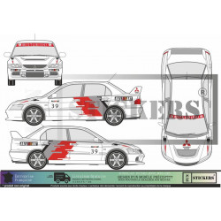 Mistubishi lancer Evo Tommi MAKENEN autocollants rallye voiture Sticker Graphic Decals