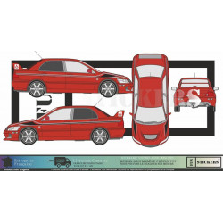 Mistubishi lancer Evo Bandes latérales kit autocollants stickers rallye