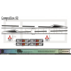 Mistubishi lancer Evo Bandes latérales kit autocollants stickers rallye