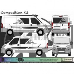 Kit decoration aventure rose des vents fourgon amenage Ducato Sprinter Fun Stickers