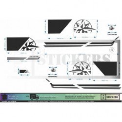 Kit decoration aventure rose des vents fourgon amenage Ducato Sprinter Fun Stickers