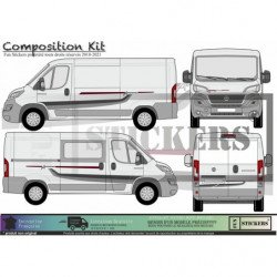 Fiat Ducato Camper Aventure gris rouge kit complet autocollant Fun Stickers
