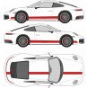 Porsche bandes sport laterales bas de caisse kit complet autocollant Fun Stickers