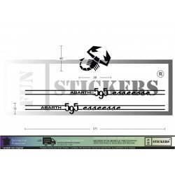 Fiat Abarth 595 Esse Esse bas de caisse noir kit complet autocollant Fun Stickers