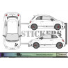 FIAT ABARTH 595 ESSEESSE bas de caisse abarth - NOIR - Kit Complet - Tuning Sticker Autocollant Graphic Decals