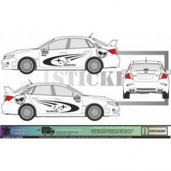 Subaru Impreza WRC Rally PIG Cochon kit autocollants Fun Stickers