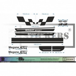 Kit Déco Renault Mégane CUP Latéral – Stripping Renault Sport et Sponsors