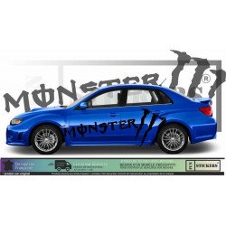 Autocollants Voiture Drôles - 2 Stickers 3D Monstres Visages Souriant/en Colère - Imperméables Et Durables