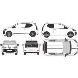 VW Up bandes capot toit hayon laterales kit complet autocollant Fun Stickers