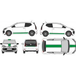 VW Up bandes capot toit hayon laterales kit complet autocollant Fun Stickers