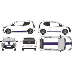 VW Up bandes capot toit hayon laterales kit complet autocollant Fun Stickers