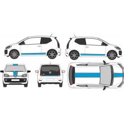 VW Up bandes capot toit hayon laterales kit complet autocollant Fun Stickers