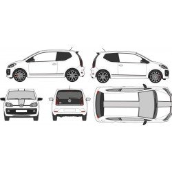 VW Up bandes capot toit hayon laterales kit complet autocollant Fun Stickers
