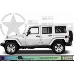Jeep Willys Wrangler kit Army USMC complet autocollant Fun Stickers