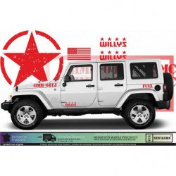 Jeep Willys Wrangler kit Army USMC complet autocollant Fun Stickers