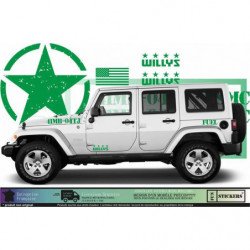 Jeep Willys Wrangler kit Army USMC complet autocollant Fun Stickers