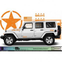 Jeep Willys Wrangler kit Army USMC complet autocollant Fun Stickers