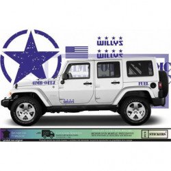 Jeep Willys Wrangler kit Army USMC complet autocollant Fun Stickers