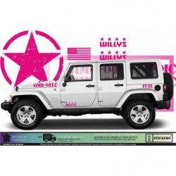 Jeep Willys Wrangler kit Army USMC complet autocollant Fun Stickers