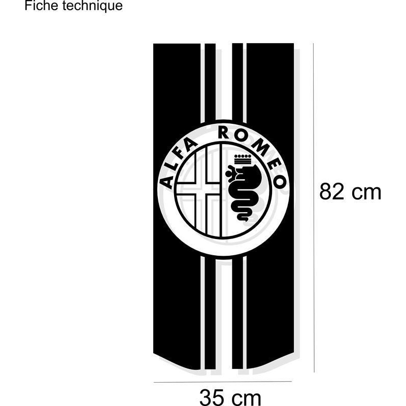 Alfa Romeo Bande Capot Mito 147 -  - Kit Complet - voiture Sticker Autocollant Graphic Decals