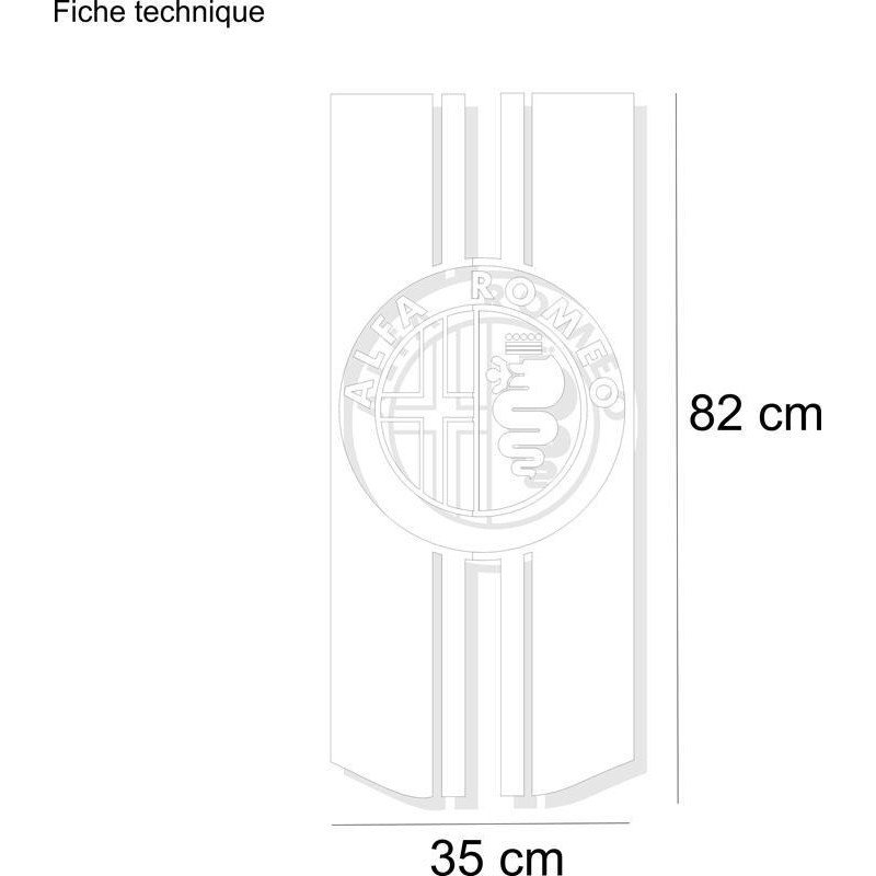 Alfa Romeo Mito 147 bande capot autocollante kit complet Fun Stickers