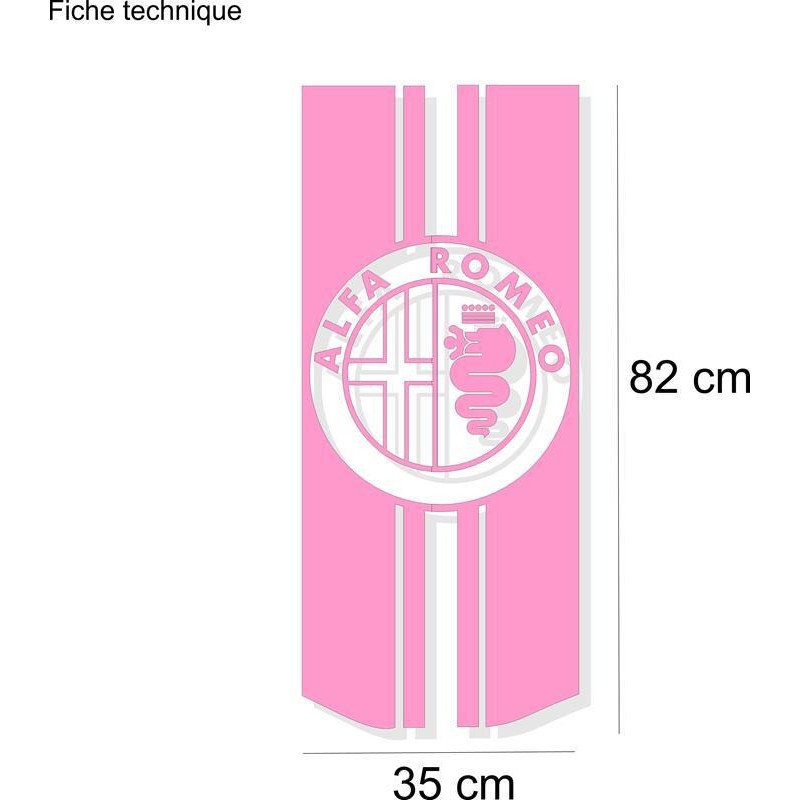 Alfa Romeo Mito 147 bande capot autocollante kit complet Fun Stickers