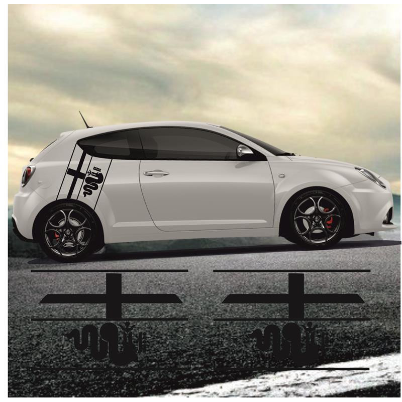 Alfa Romeo Bande Capot Mito 147 - - Kit Complet - voiture Sticker  Autocollant Graphic Decals