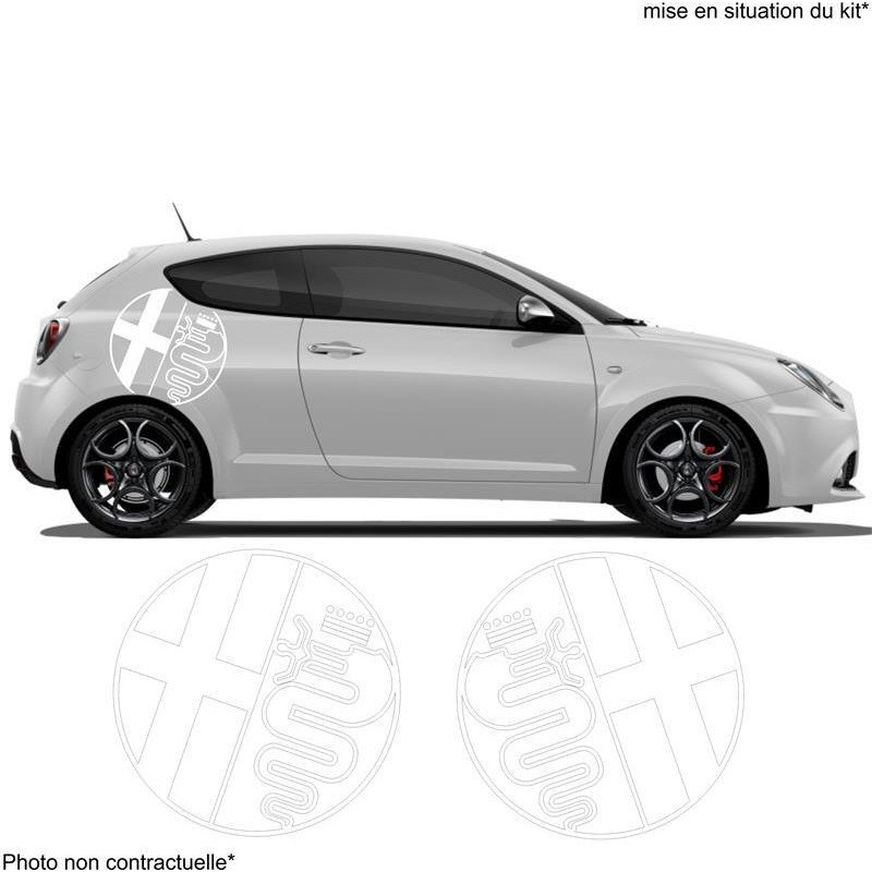 Alfa Romeo logo rond lateral x2 kit autocollant Fun Stickers