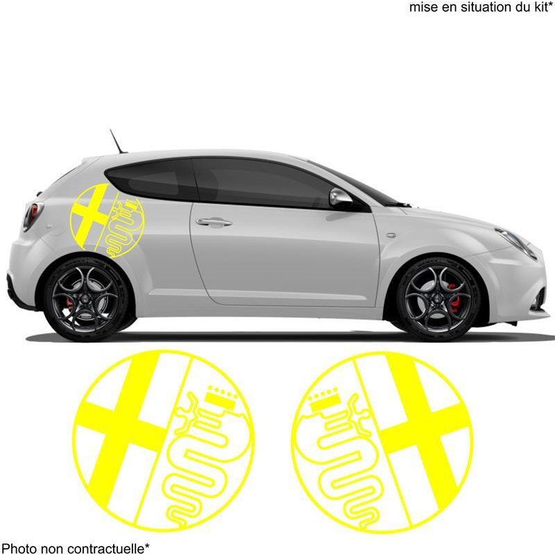 Alfa Romeo logo rond lateral x2 kit autocollant Fun Stickers