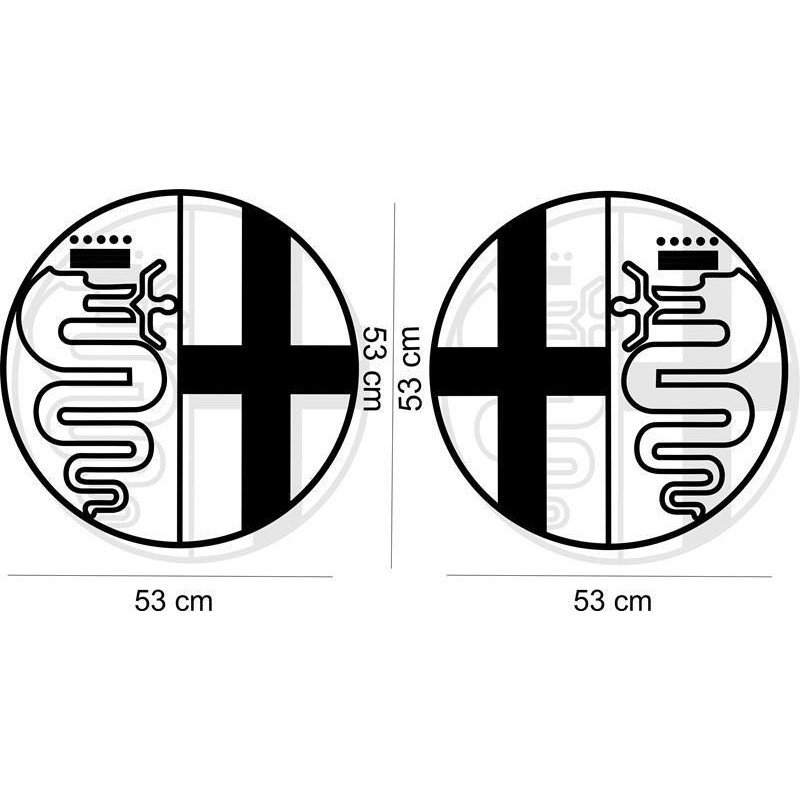 Alfa Romeo logo rond lateral x2 kit autocollant Fun Stickers