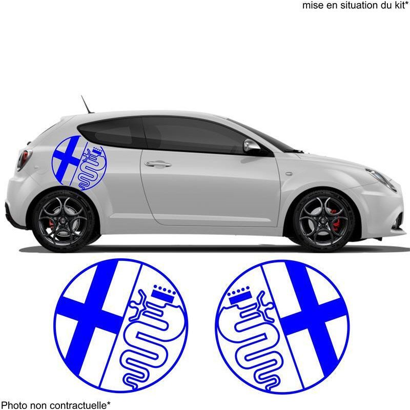 Alfa Romeo logo rond lateral x2 kit autocollant Fun Stickers