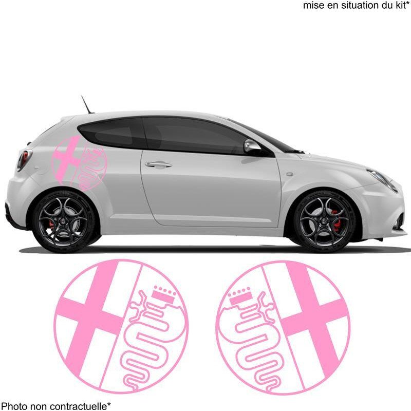 Alfa Romeo logo rond lateral x2 kit autocollant Fun Stickers