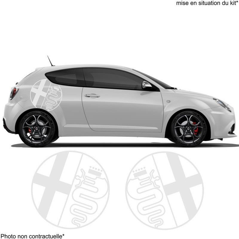 Alfa Romeo logo rond lateral x2 kit autocollant Fun Stickers
