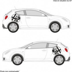Alfa Romeo logos ronds lateraux x2 kit complet autocollant Fun Stickers