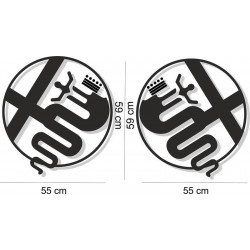 Alfa Romeo logos ronds lateraux x2 kit complet autocollant Fun Stickers