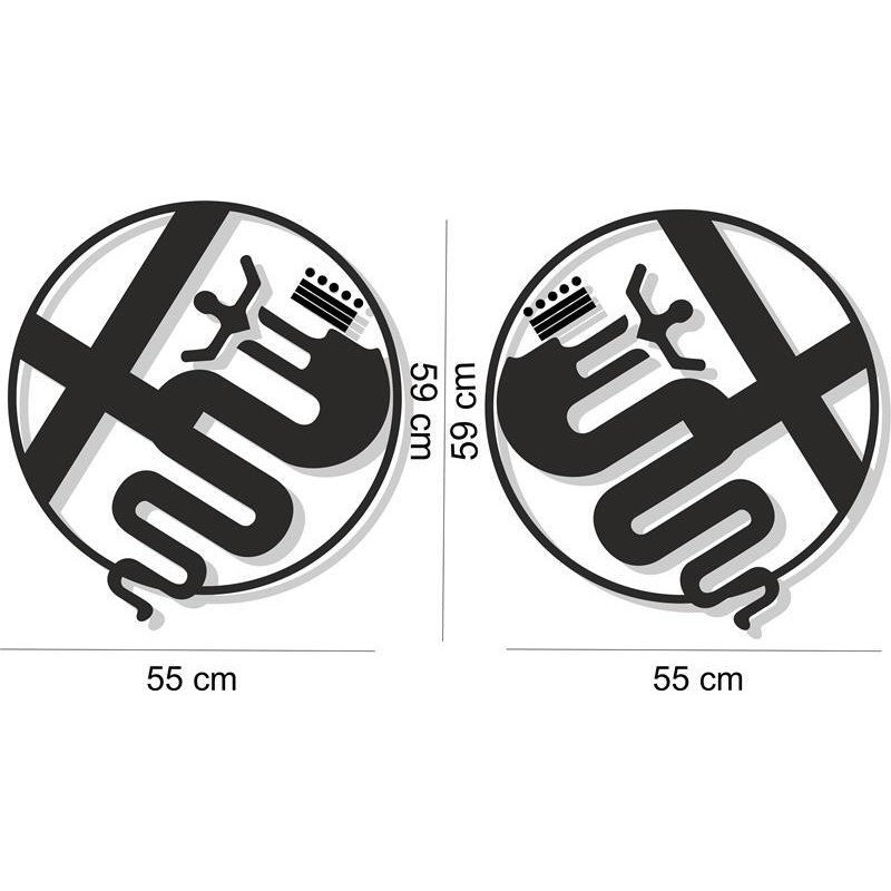 Alfa Romeo logos ronds lateraux x2 kit complet autocollant Fun Stickers