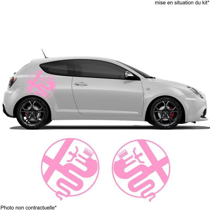 Alfa Romeo logos ronds lateraux x2 kit complet autocollant Fun Stickers